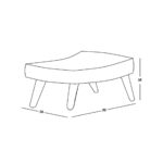 ALMA Σκαμπό - Υποπόδιο, Ύφασμα Velure Ανοιχτό Καφέ, Πόδια Φυσικό, K/D 52x38x35cm - Image 9