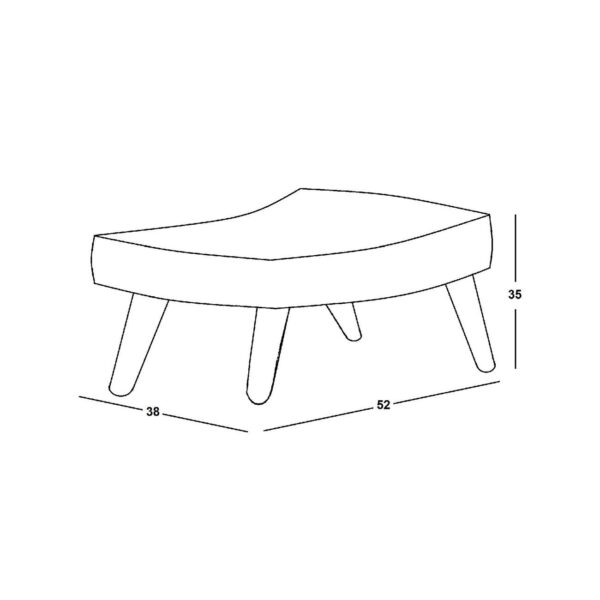 ALMA Σκαμπό - Υποπόδιο, Ύφασμα Velure Ανοιχτό Καφέ, Πόδια Φυσικό, K/D 52x38x35cm - Image 9