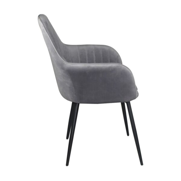 VALERY Πολυθρόνα Μέταλλο Βαφή Μαύρο, Ύφασμα Velure, Απόχρωση Γκρι 55x61x87cm - Image 16