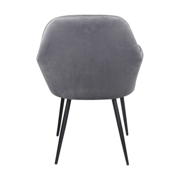 VALERY Πολυθρόνα Μέταλλο Βαφή Μαύρο, Ύφασμα Velure, Απόχρωση Γκρι 55x61x87cm - Image 17