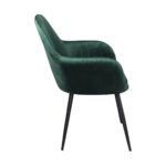 VALERY Πολυθρόνα Μέταλλο Βαφή Μαύρο, Ύφασμα Velure, Απόχρωση Forest Green 55x61x87cm - Image 16