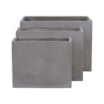 FLOWER POT-2  Set 3 τεμαχίων Cement Grey 50x20x40 - 60x30x45 - 70x40x50 - Image 6