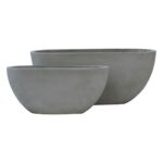 FLOWER POT-4  Set 2 τεμαχίων Cement Grey 56x27x26cm - 76x34x32cm - Image 6