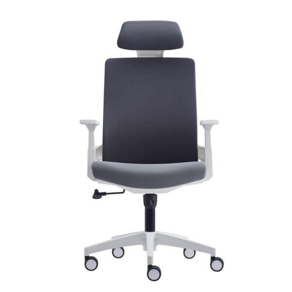 BF8900 Πολυθρόνα Γραφείου Διευθυντή, Άσπρο - Γκρι, Mesh Γκρι, Ύφασμα Γκρι 64x66x116/128cm - Image 13