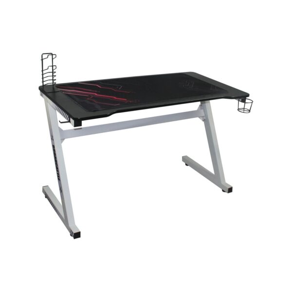 GAMING Γραφείο 120x60cm τ.Carbon Μέταλλο Βαφή Άσπρο 120x60x75cm - Image 12