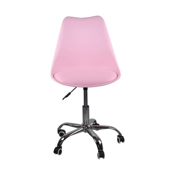 MARTIN Καρέκλα Γραφείου, Βάση Χρώμιο Βαρέως Τύπου, PP & Pu Ροζ, Μονταρισμένη Ταπετσαρία 51x55x78/88cm - Image 15
