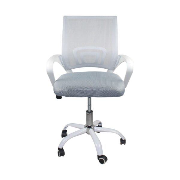 BF2101-SC Πολυθρόνα Γραφείου χωρίς Ανάκλιση  Άσπρο - Mesh Γκρι 56x55x84/94cm - Image 15