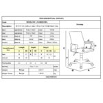BF2101-SC Πολυθρόνα Γραφείου χωρίς Ανάκλιση  Άσπρο - Mesh Γκρι 56x55x84/94cm - Image 18
