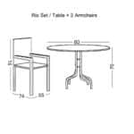 RIO Set Κήπου - Βεράντας: Τραπέζι + 2 Πολυθρόνες Μέταλλο Καφέ, Textilene Καφέ Table:Φ60x70 Armchair:55x74x91 - Image 9