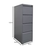 ΦΟΡΙΑΜΟΣ Αρχειοθέτησης Γραφείου 4 Συρτάρια, Μέταλλο Βαφή Γκρι H.133cm 46x62x133cm - Image 7