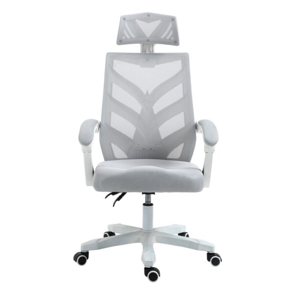BF2985 Πολυθρόνα Γραφείου Διευθυντή, Άσπρο - Mesh Γκρι 60x66x111/121cm - Image 15