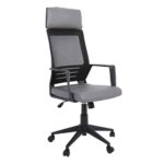 BF2500 Πολυθρόνα Γραφείου Διευθυντή Mesh Μαύρο - Pu Γκρι 58x62x116/126cm - Image 14