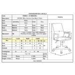 BF8760 Πολυθρόνα Γραφείου, Mesh Γκρι, Ύφασμα Γκρι 66x64x96/106cm - Image 18