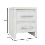 KENNEL Κομοδίνο 2 Συρτάρια, Απόχρωση Άσπρο 47x39x57cm - Image 7