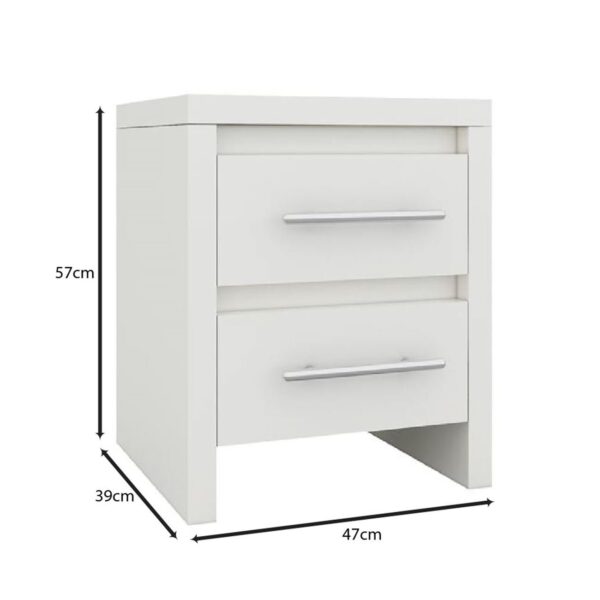 KENNEL Κομοδίνο 2 Συρτάρια, Απόχρωση Άσπρο 47x39x57cm - Image 7