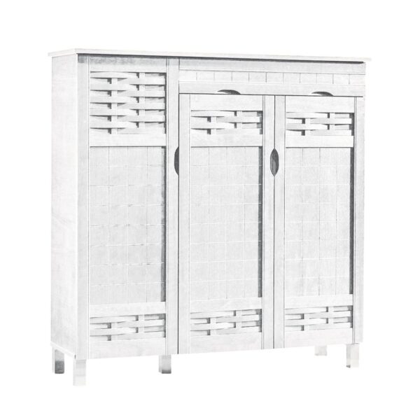 Παπουτσοθήκη - Ντουλάπι 3 Πόρτες με 1 Συρτάρι Απόχρωση Άσπρο 115x38x119cm - Image 8