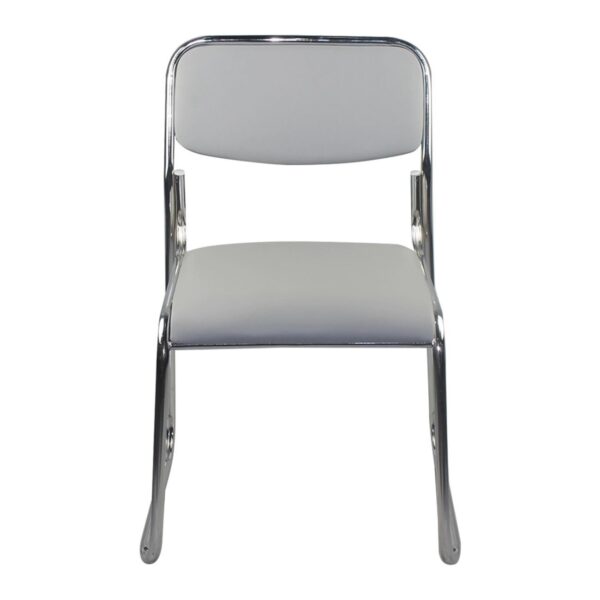 CAMPUS Καρέκλα Επισκέπτη Γραφείου, Στοιβαζόμενη Χρώμιο Μέταλλο, Soft Pu Γκρι 51x49x78cm - Image 16