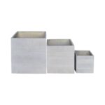 FLOWER POT-11 Set 3 τεμαχίων Σαγρέ Απόχρωση Beige 22x22x22 cm, 35x35x35cm, 45x45x45cm Set 3 τεμαχίων - Image 6