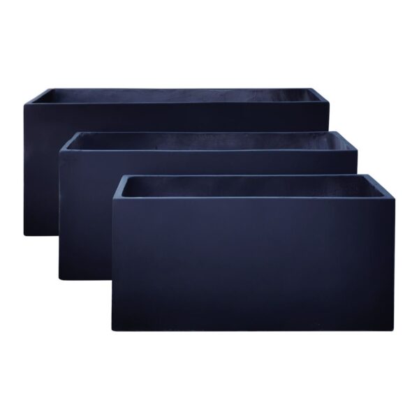 FLOWER POT-12 Set 3 τεμαχίων: 80x40x40cm + 100x45x45cm + + 122x55x55 Απόχρωση Dark Grey Set 3 τεμαχίων - Image 6