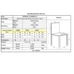 BELLA Καρέκλα Τραπεζαρίας, Μέταλλο Χρώμιο Χρυσό, Ύφασμα Velure Απόχρωση Μπλε 50x56x80cm - Image 9