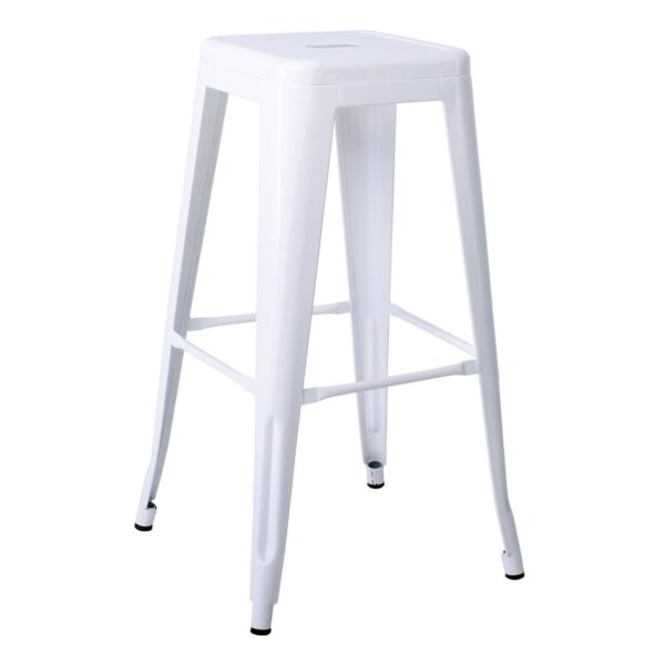 RELIX Σκαμπό Bar Στοιβαζόμενο, Μέταλλο Βαφή Άσπρο 42x42 H.76cm - Image 8