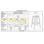 RELIX Σκαμπό Bar Στοιβαζόμενο, Μέταλλο Βαφή Πράσινο 42x42 H.76cm - Image 9