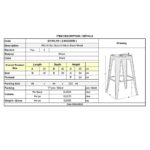 RELIX Σκαμπό Bar H.65cm, Στοιβαζόμενο, Μέταλλο Βαφή Μαύρο 42x42 H.65cm - Image 9