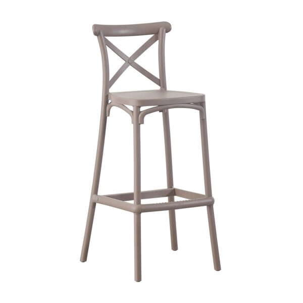 DESTINY Σκαμπό BAR με Πλάτη, PP Mocha 50x46x74/101cm - Image 14