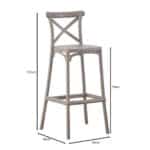 DESTINY Σκαμπό BAR με Πλάτη, PP Mocha 50x46x74/101cm - Image 18