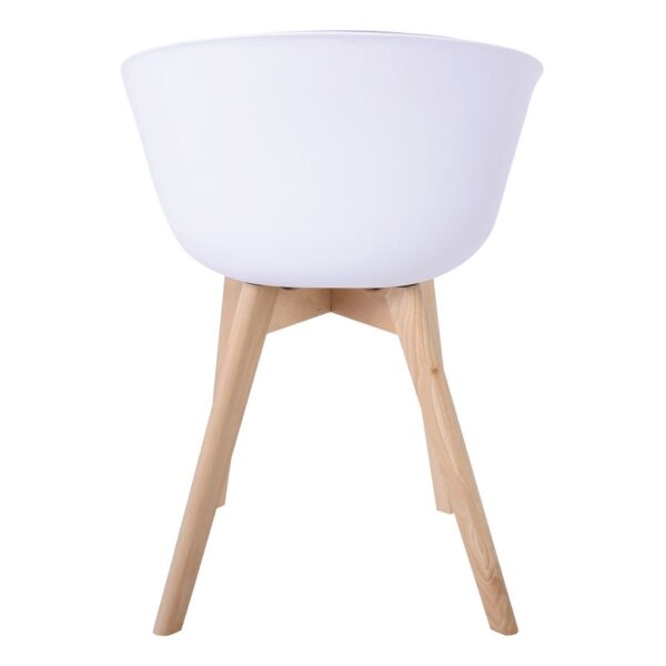 OPTIM Πολυθρόνα PP Άσπρο, Ύφασμα Μπλε, Ξύλινο πόδι Οξιά 54x51x79cm - Image 16