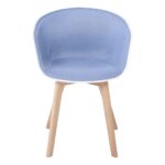 OPTIM Πολυθρόνα PP Άσπρο, Ύφασμα Μπλε, Ξύλινο πόδι Οξιά 54x51x79cm - Image 17