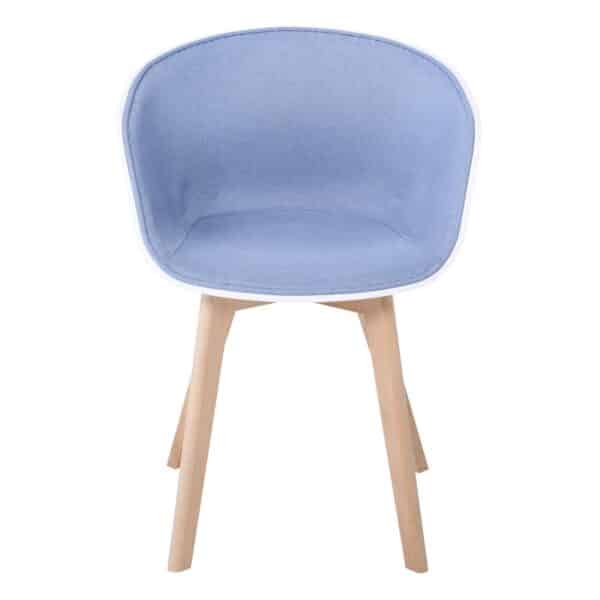 OPTIM Πολυθρόνα PP Άσπρο, Ύφασμα Μπλε, Ξύλινο πόδι Οξιά 54x51x79cm - Image 17