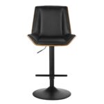 NUMAN Σκαμπό BAR με Πλάτη, Βάση Μαύρο, Καρυδί - ΡU Μαύρο, Ρύθμιση Ύψους, Περιστρεφόμενο 52x50x62/96-83/117cm - Image 10