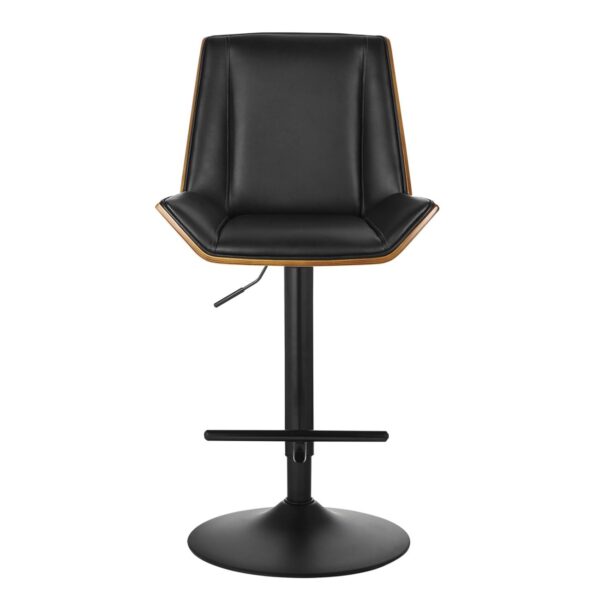 NUMAN Σκαμπό BAR με Πλάτη, Βάση Μαύρο, Καρυδί - ΡU Μαύρο, Ρύθμιση Ύψους, Περιστρεφόμενο 52x50x62/96-83/117cm - Image 10