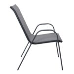 RIO Πολυθρόνα Στοιβαζόμενη Κήπου, Μέταλλο Βαφή Ανθρακί, Textilene Γκρι (4,20kg) 55x74x91cm - Image 15