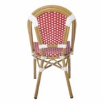 PARIS Καρέκλα Bistro Αλουμίνιο Φυσικό, Wicker Άσπρο - Κόκκινο, Στοιβαζόμενη 46x54x88cm - Image 18