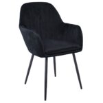 VALERY Πολυθρόνα Μέταλλο Βαφή Μαύρο, Ύφασμα Velure, Απόχρωση Μαύρο 55x61x87cm - Image 14