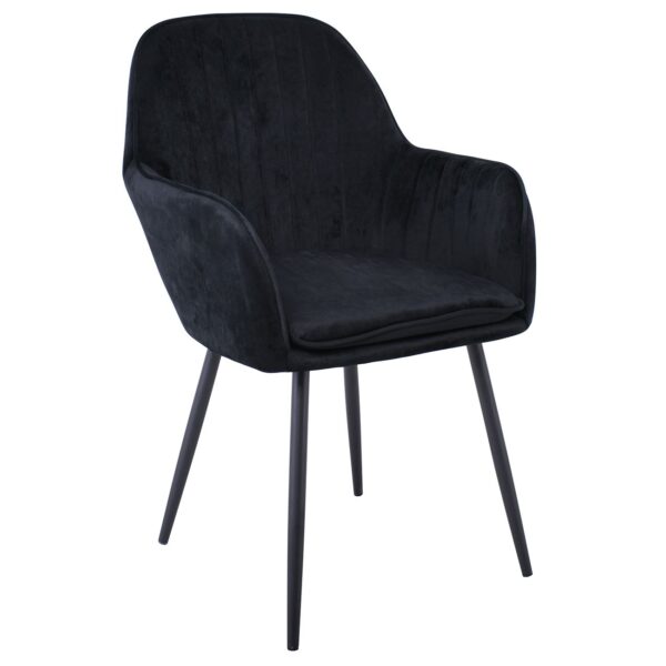VALERY Πολυθρόνα Μέταλλο Βαφή Μαύρο, Ύφασμα Velure, Απόχρωση Μαύρο 55x61x87cm - Image 14