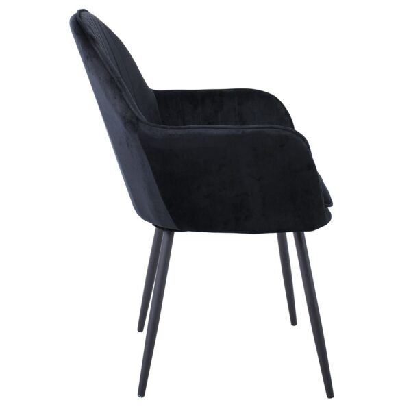 VALERY Πολυθρόνα Μέταλλο Βαφή Μαύρο, Ύφασμα Velure, Απόχρωση Μαύρο 55x61x87cm - Image 15