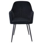 VALERY Πολυθρόνα Μέταλλο Βαφή Μαύρο, Ύφασμα Velure, Απόχρωση Μαύρο 55x61x87cm - Image 17