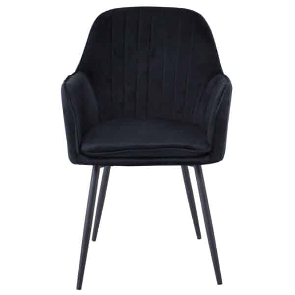 VALERY Πολυθρόνα Μέταλλο Βαφή Μαύρο, Ύφασμα Velure, Απόχρωση Μαύρο 55x61x87cm - Image 17