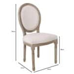 JAMESON Καρέκλα K/D Τραπεζαρίας Σαλονιού, Decape, Ύφασμα Εκρού 49x55x95cm - Image 7