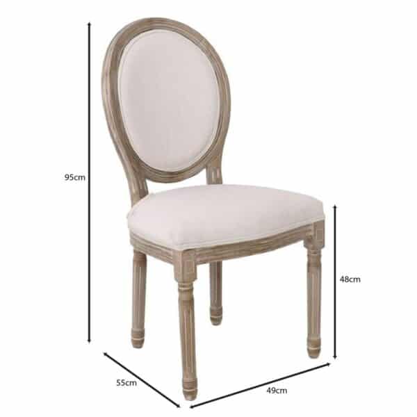 JAMESON Καρέκλα K/D Τραπεζαρίας Σαλονιού, Decape, Ύφασμα Εκρού 49x55x95cm - Image 7