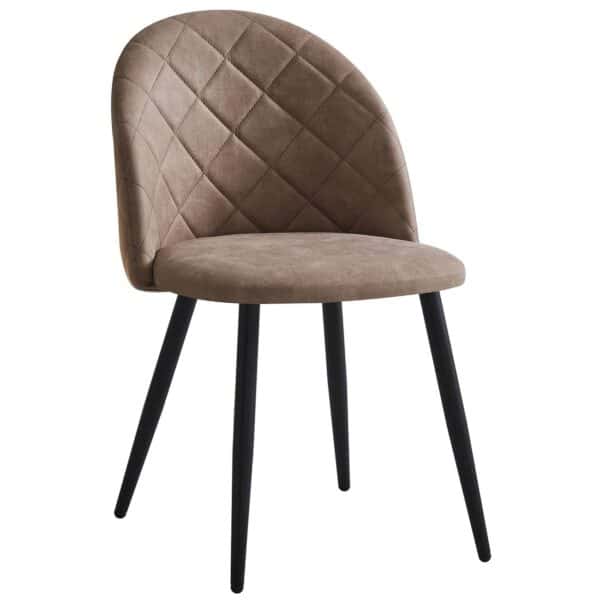 BELLA Καρέκλα Τραπεζαρίας, Μέταλλο Βαφή Μαύρο, Ύφασμα Απόχρωση Suede Μπεζ 50x56x80cm - Image 8
