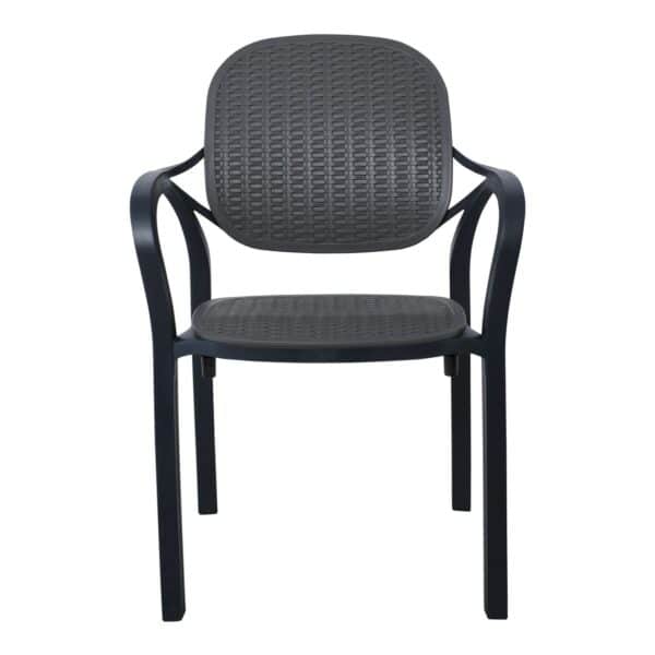 LUNA Πολυθρόνα Κήπου - Βεράντας Στοιβαζόμενη ,PP Απόχρωση Ανθρακί (Rattan Look) 58x58x84cm - Image 17