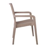 LORA Πολυθρόνα Κήπου Στοιβαζόμενη, PP (Rattan Look) Απόχρωση Cappuccino 57x57x87cm - Image 15
