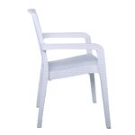 LORA Πολυθρόνα Κήπου Στοιβαζόμενη, PP (Rattan Look) Απόχρωση Άσπρο 57x57x87cm - Image 15