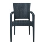 LORA Πολυθρόνα Κήπου Στοιβαζόμενη, PP (Rattan Look) Απόχρωση Ανθρακί 57x57x87cm - Image 17