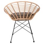 SALSA Coral Πολυθρόνα Κήπου- Τραπεζαρίας, Μέταλλο Μαύρο, Wicker Φυσικό, Μαξιλάρι Μαύρο 72x62x81cm - Image 16