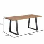 LIZARD Τραπέζι Τραπεζαρίας, Μέταλλο Βαφή Μαύρο, Ξύλο Ακακία Φυσικό 260x100x77cm - Image 9